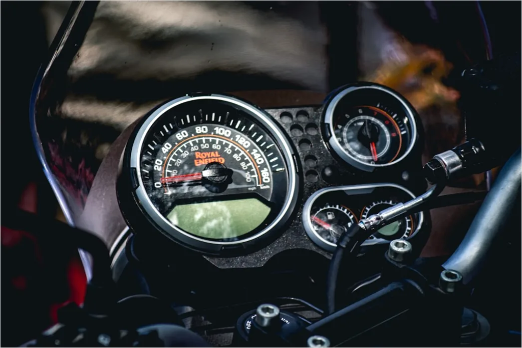 Motorcycle Speedometer Dashboard Close Up 6d2a