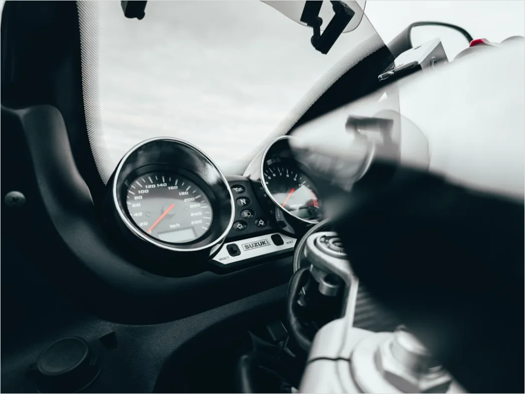 Detail Motorcycle Speedometer Dashboard Close Up Number 9