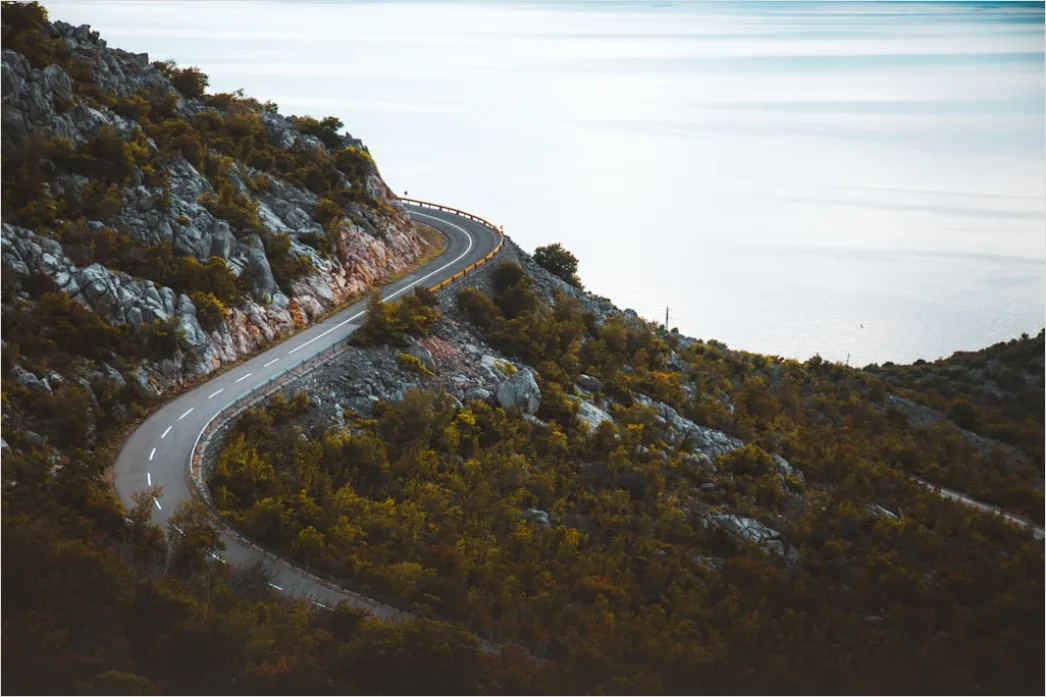Mountain Road Winding Scenic Landscape Drive 89f0