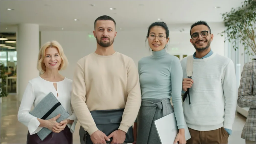 Multicultural Team Portrait Office Environment Diverse Ae84
