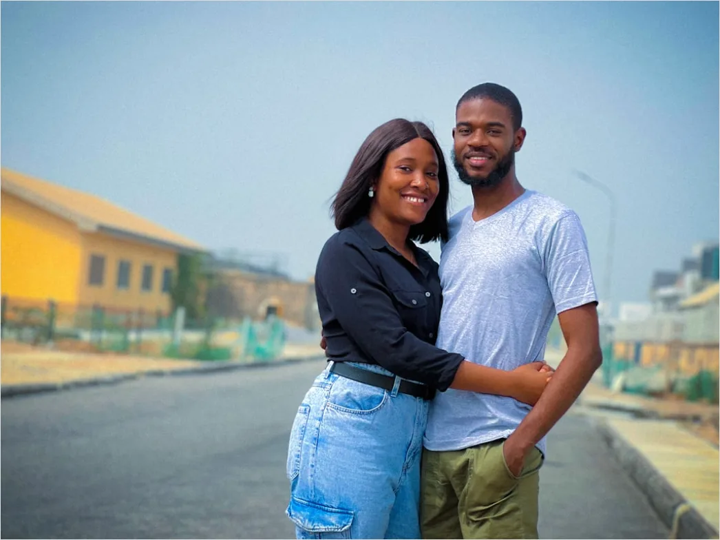 Multiracial Couple Portrait Happy Smiling Outdoor 96fc