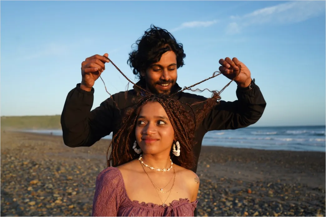 Detail Multiracial Couple Portrait Happy Smiling Outdoor Number 17