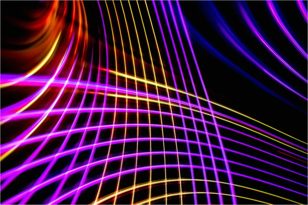 Detail Neon Abstrakt Hintergrund Leuchtende Linien Dunkel Number 8