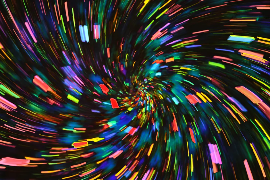 Detail Neon Explosion Abstrakt Farben Hintergrund Dunkel Number 2