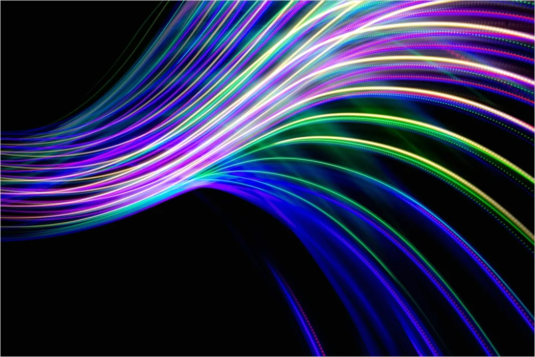 Detail Neon Wave Abstrakt Leuchtend Hintergrund Schwarz Number 19