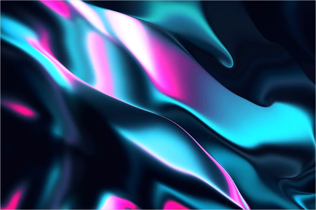 Detail Neon Wave Abstrakt Leuchtend Hintergrund Schwarz Number 5