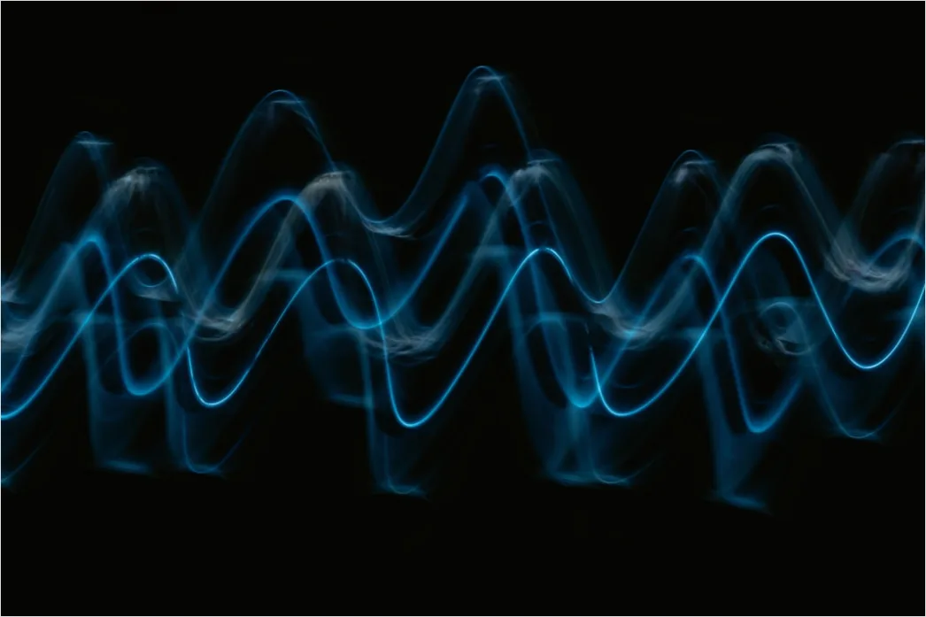 Detail Neon Wave Abstrakt Leuchtend Hintergrund Schwarz Number 7