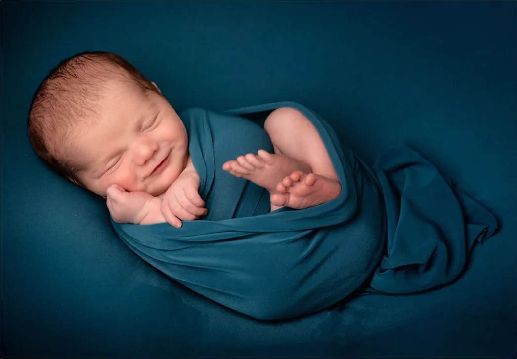 Newborn Portrait Sleeping Wrapped Close Up C159
