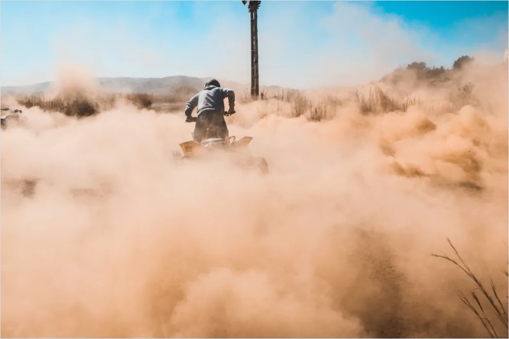 Off Road Vehicle Dust Cloud Action Shot 5136