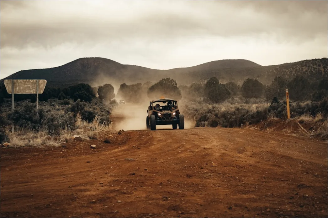 Detail Off Road Vehicle Dust Cloud Action Shot Number 2
