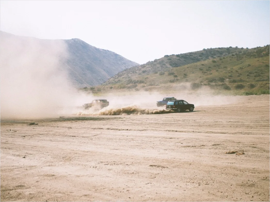 Detail Off Road Vehicle Dust Cloud Action Shot Number 19
