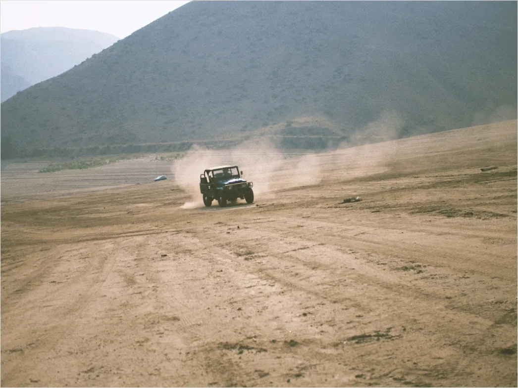 Detail Off Road Vehicle Dust Cloud Action Shot Number 20