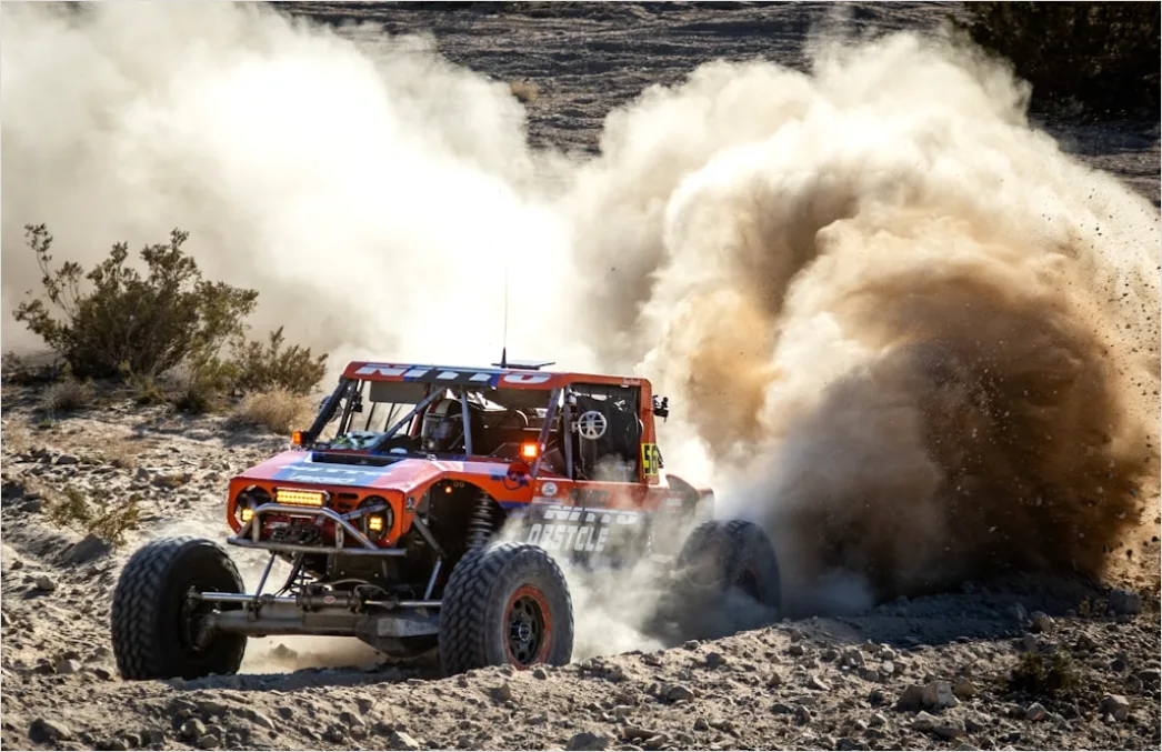 Detail Off Road Vehicle Dust Cloud Action Shot Number 4