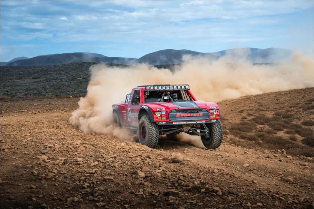 Detail Off Road Vehicle Dust Cloud Action Shot Number 6