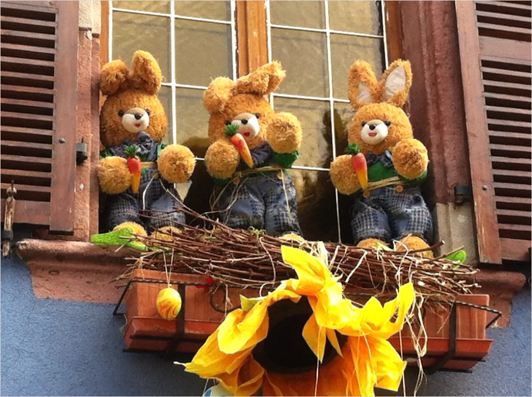Detail Osterdekoration Fenster Frühling Pastell Number 14