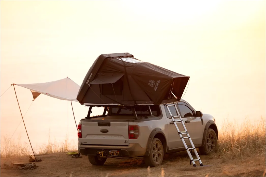 Detail Overlanding Setup Rooftop Tent Camping Truck Number 13