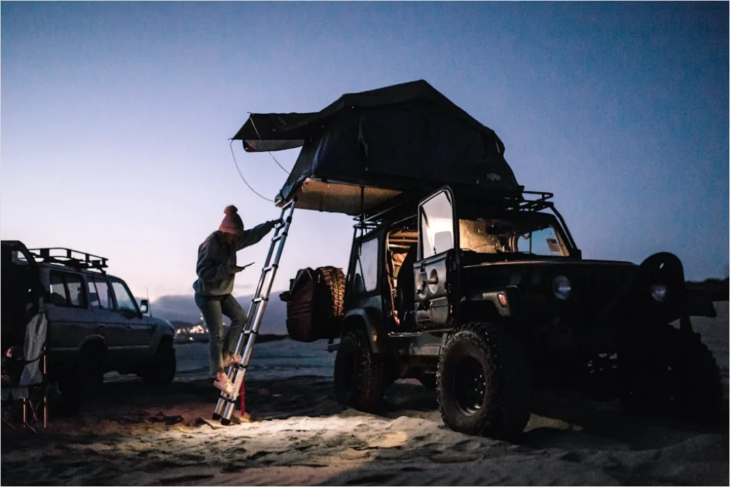 Detail Overlanding Setup Rooftop Tent Camping Truck Number 4