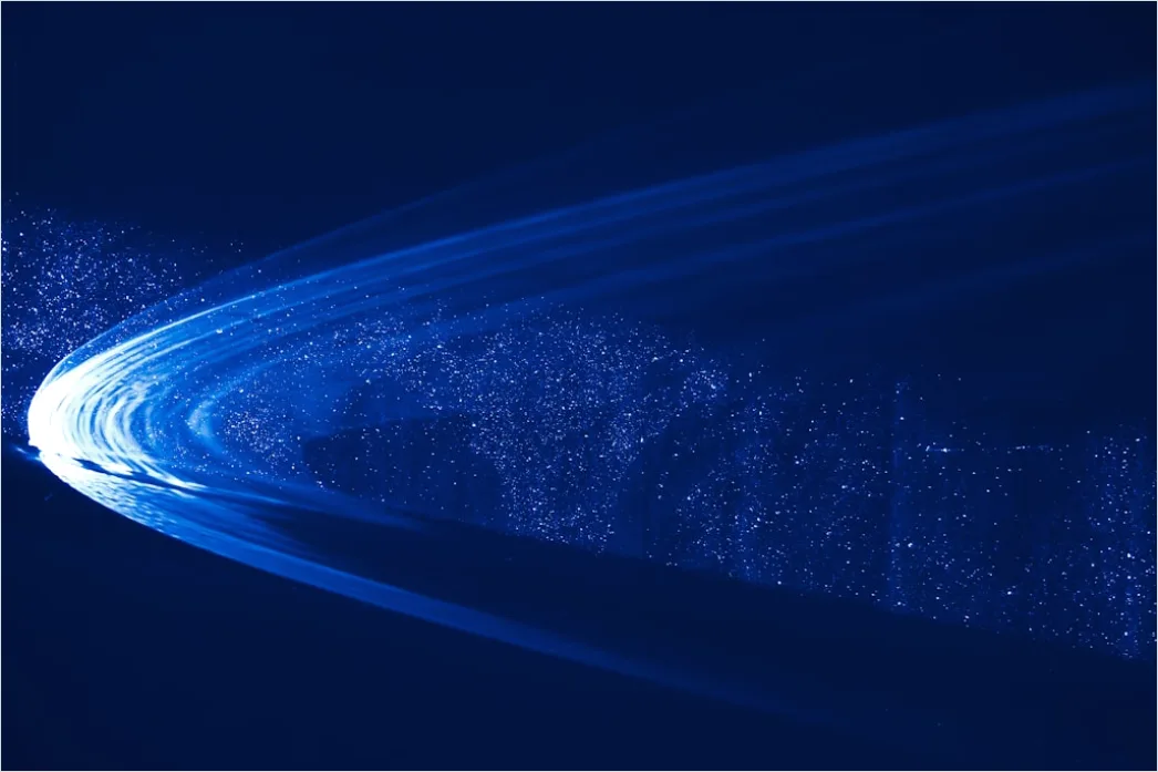 Partikel Abstrakt Hintergrund Blau Leuchten Bca2