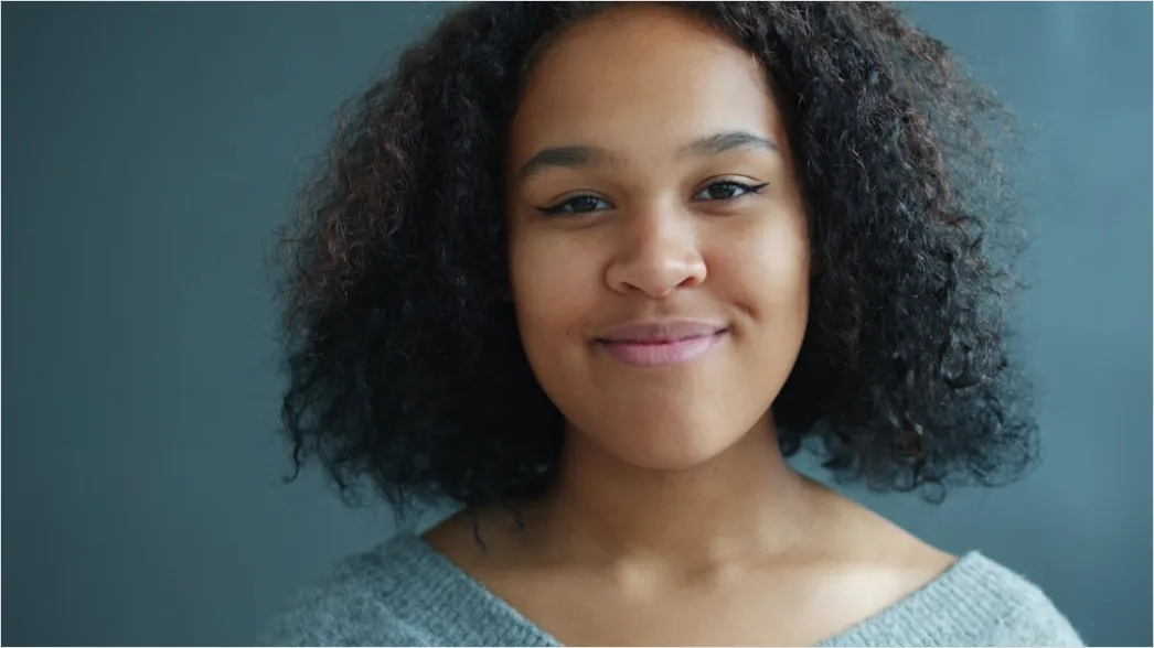 Portrait African American Woman Natural Hair Studio B826