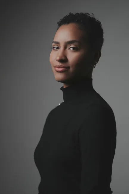 Portrait Black Woman Confident Natural Light Studio 8f7a