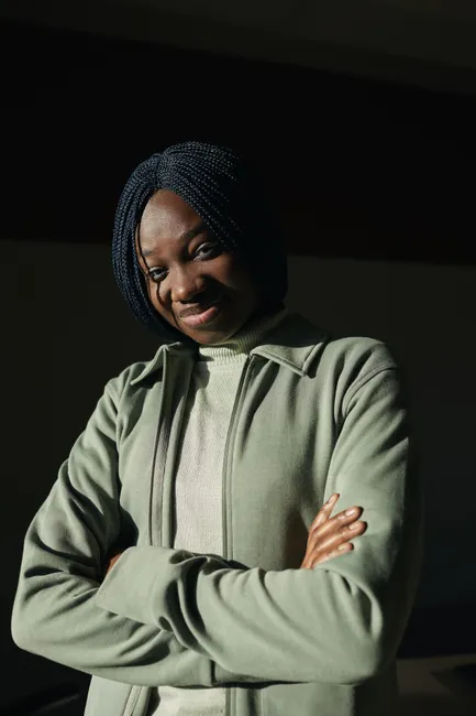 Detail Portrait Black Woman Confident Natural Light Studio Number 2
