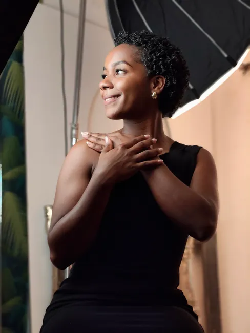 Detail Portrait Black Woman Confident Natural Light Studio Number 12