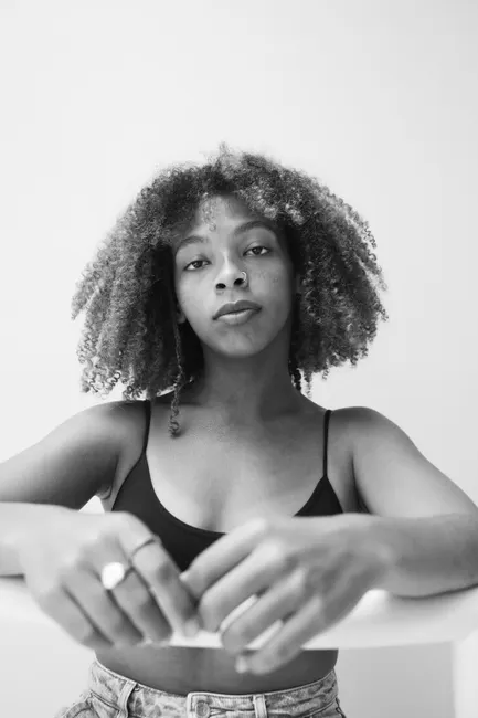 Detail Portrait Black Woman Confident Natural Light Studio Number 3