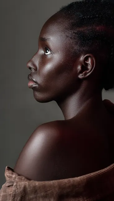 Detail Portrait Black Woman Confident Natural Light Studio Number 10