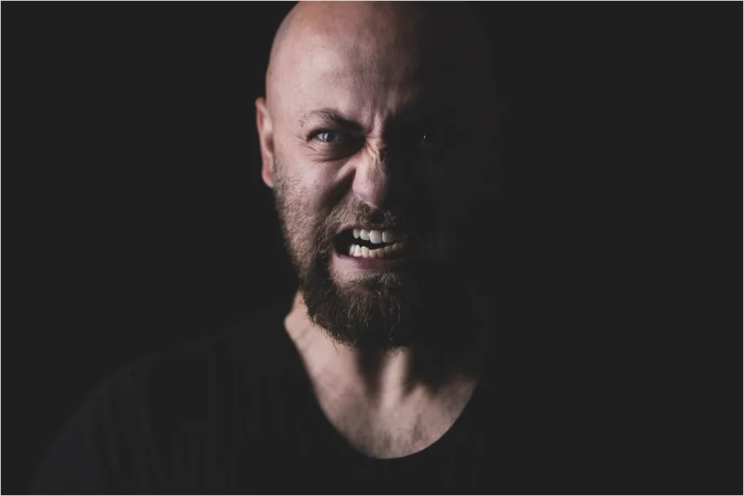 Portrait Man Angry Frustrated Expression Close Up 99c0