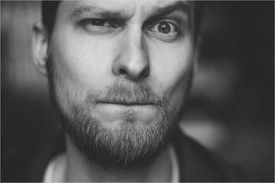 Detail Portrait Man Angry Frustrated Expression Close Up Number 9