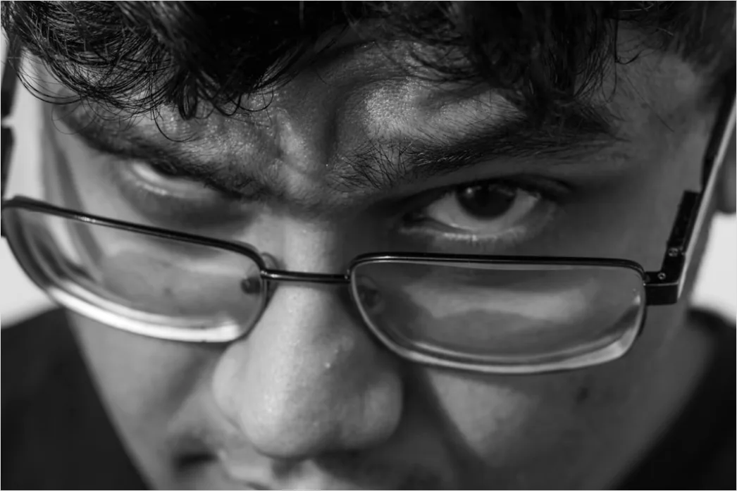 Detail Portrait Person Bored Disengaged Expression Close Up Number 15