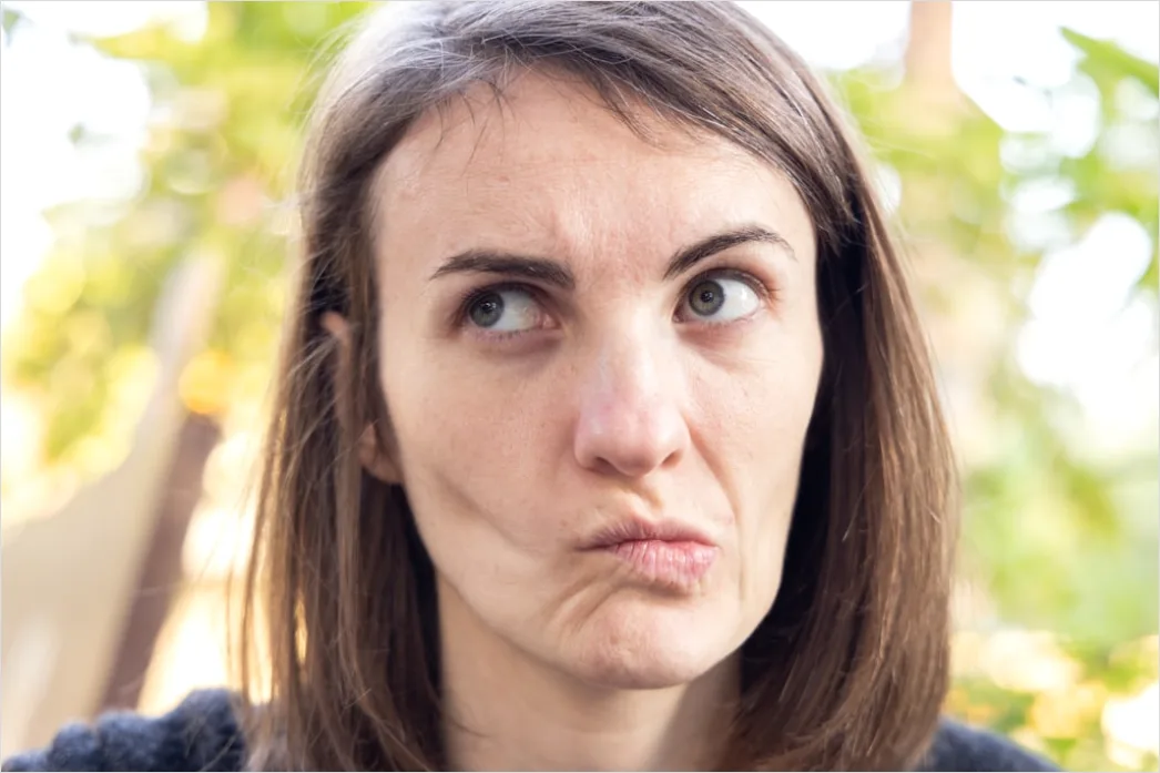 Detail Portrait Person Bored Disengaged Expression Close Up Number 16