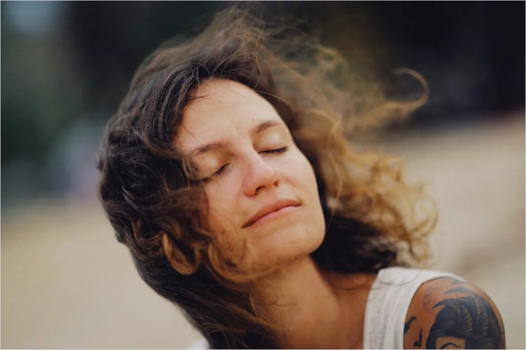 Detail Portrait Woman Calm Peaceful Meditation Expression Number 15