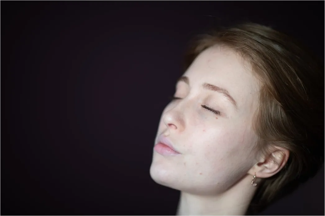 Detail Portrait Woman Calm Peaceful Meditation Expression Number 8