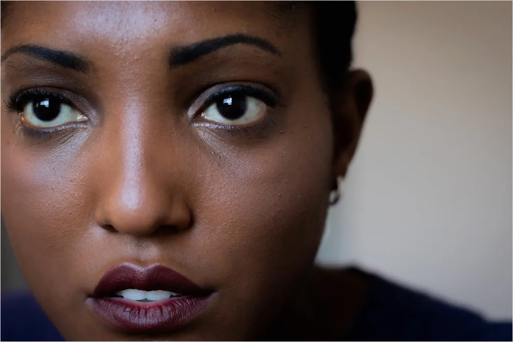 Portrait Woman Worried Anxious Expression Close Up 0691