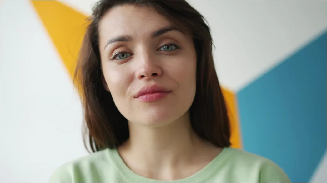 Detail Portrait Woman Worried Anxious Expression Close Up Number 11