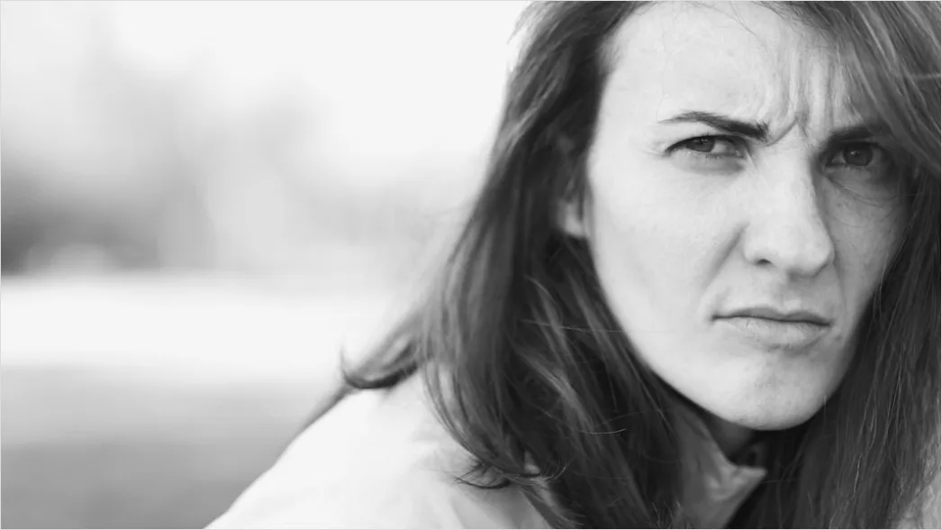 Detail Portrait Woman Worried Anxious Expression Close Up Number 15