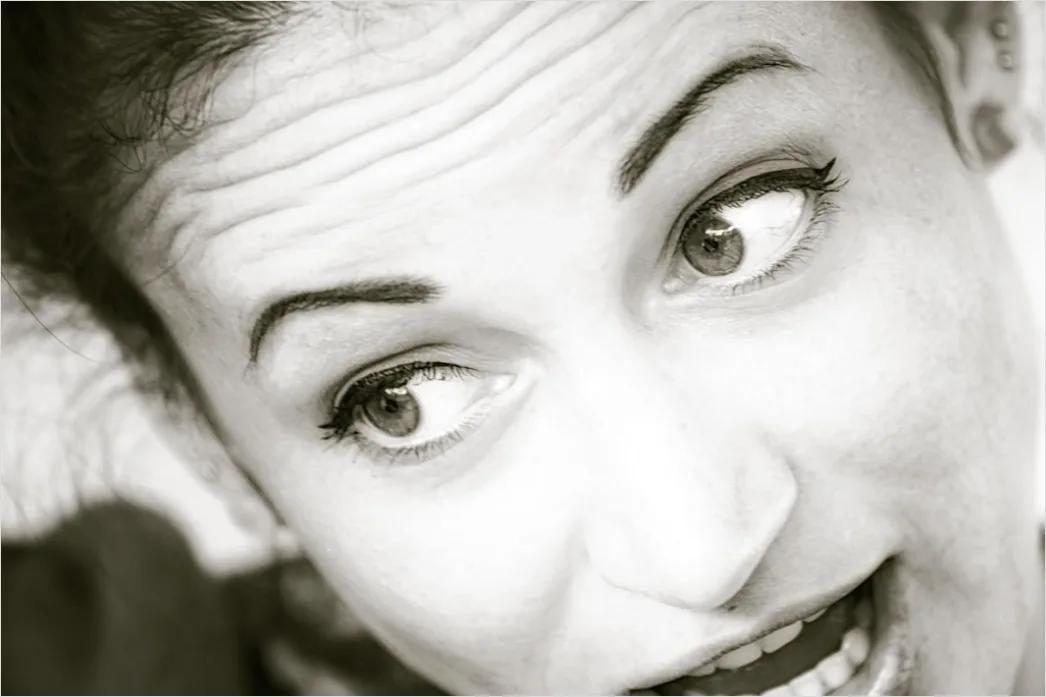 Detail Portrait Woman Worried Anxious Expression Close Up Number 3