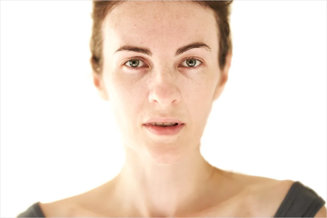 Detail Portrait Woman Worried Anxious Expression Close Up Number 7