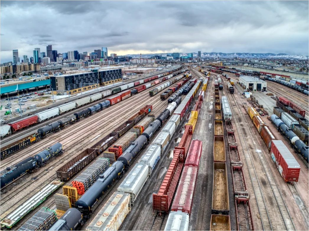 Detail Railway Freight Terminal Containers Organized Number 2