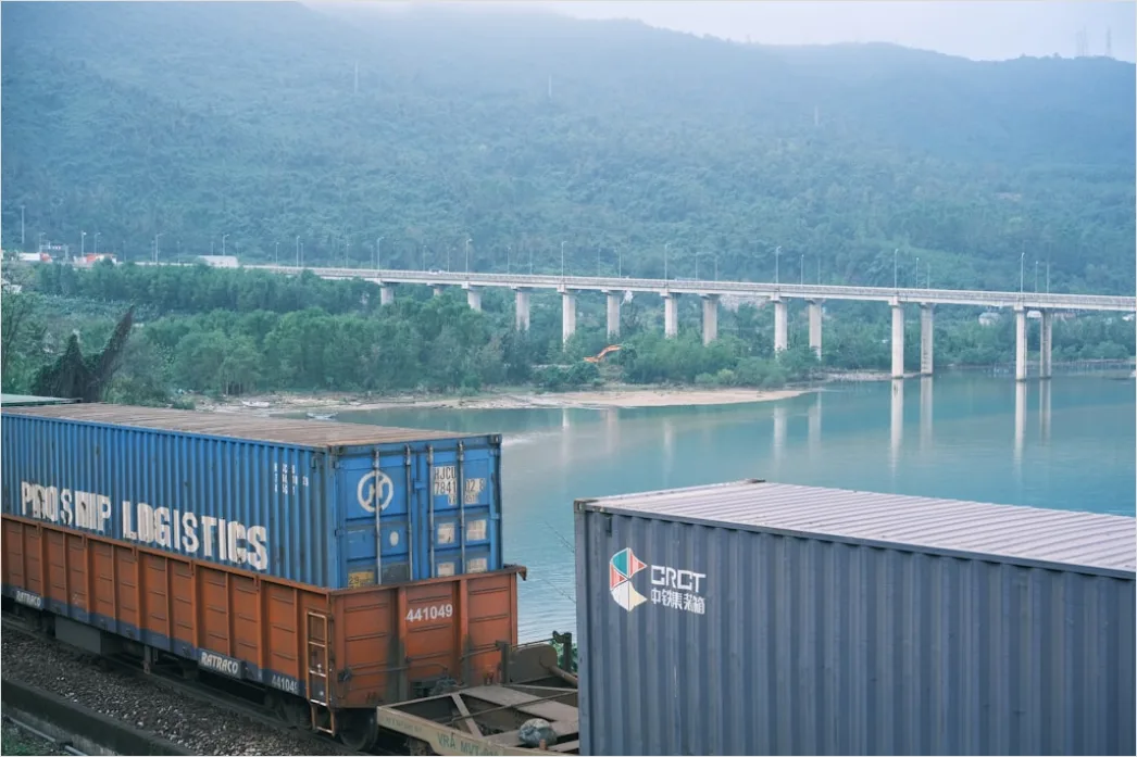 Detail Railway Freight Terminal Containers Organized Number 12