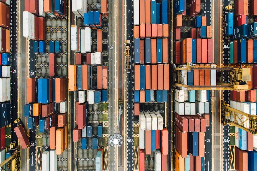 Detail Railway Freight Terminal Containers Organized Number 13