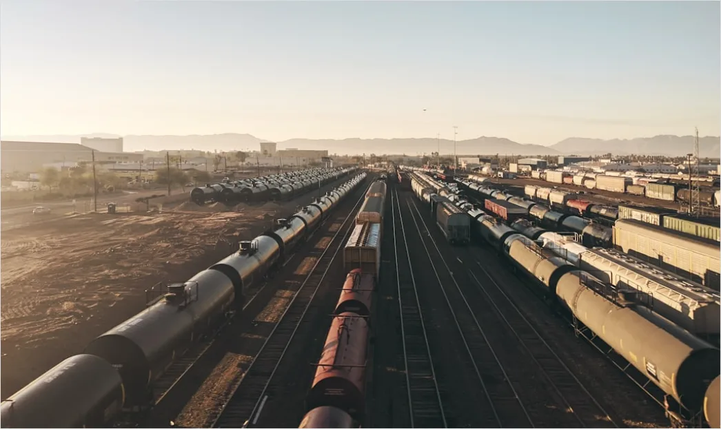 Detail Railway Freight Terminal Containers Organized Number 14