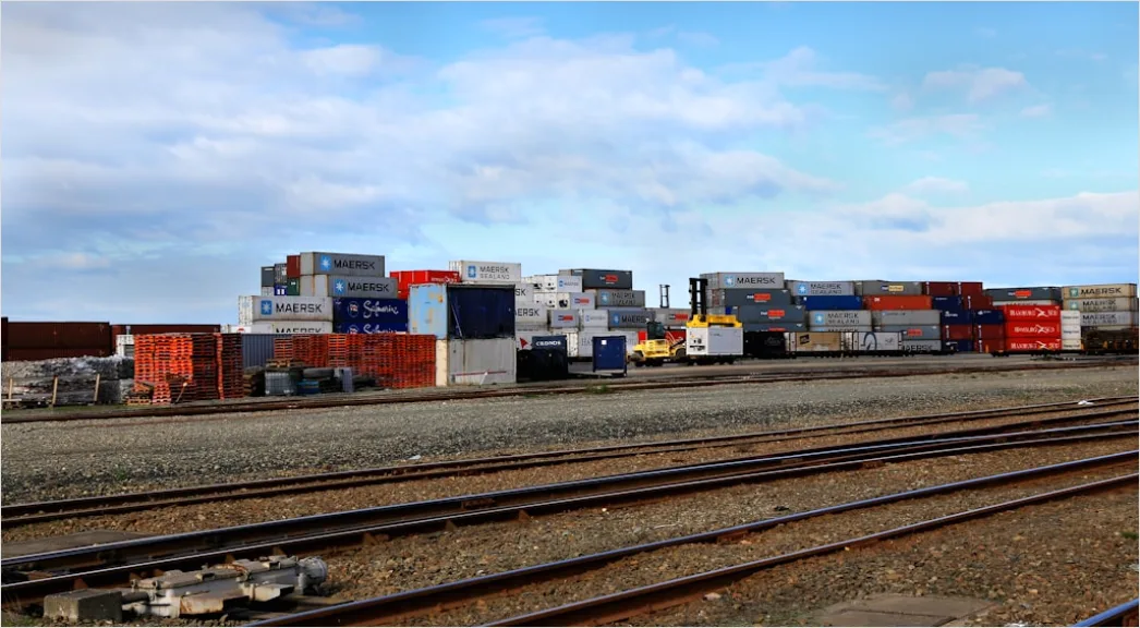 Detail Railway Freight Terminal Containers Organized Number 20