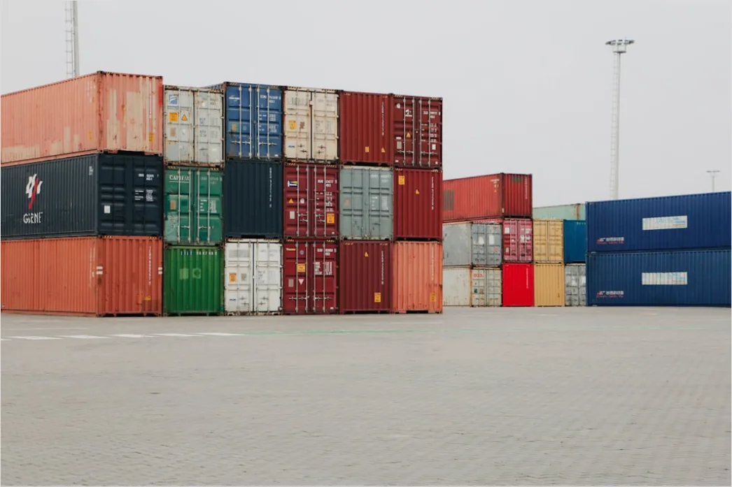 Detail Railway Freight Terminal Containers Organized Number 3