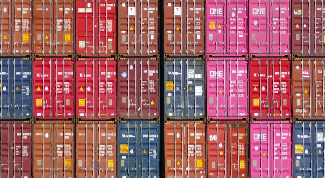Detail Railway Freight Terminal Containers Organized Number 5