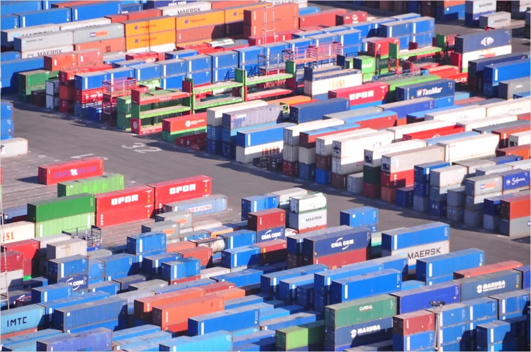 Detail Railway Freight Terminal Containers Organized Number 8