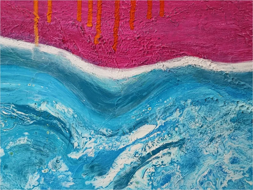 Detail Resin Art Abstrakt Farben Geoden Optik Number 2