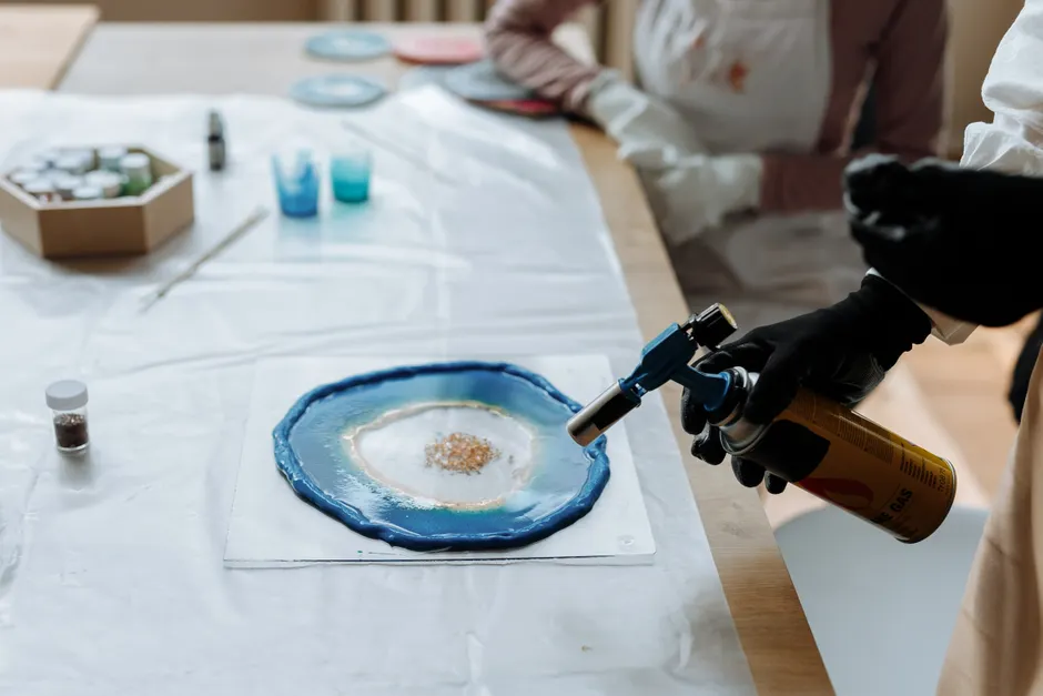 Detail Resin Geode Abstrakt Kristall Optik Kunst Number 16