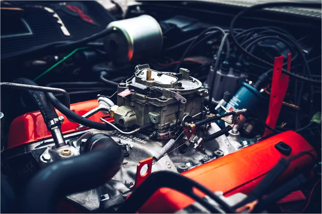 Restored Vintage Car Engine Bay Detail